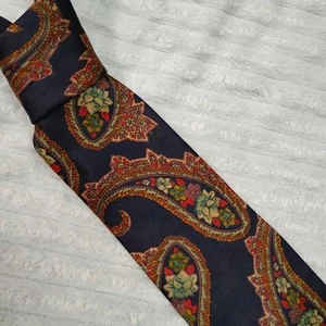 Rooster new traditions silk USA Made  58" X 4" Blue Multicolored Paisley Tie - Picture 1 of 5