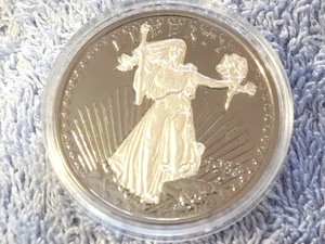 9-COMMEMORATIVE COIN USA LIBERTY EAGLE SILVER PLATED $20 PROOF - Picture 1 of 2