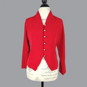 Vintage Willow Ridge Red Jacket Small Blazer Formal Gold Button - Picture 1 of 9