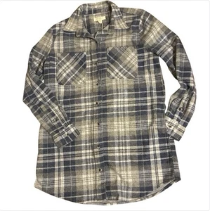 Chamarra a Cuadros Playa Almuerzo Salón Talla S Relajada Cepillado Vellón Otoño Invierno Nueva con Etiquetas - Imagen 1 de 13