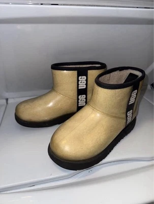Mini botas de lluvia impermeables clásicas para mujer UGG UGGS transparentes naturales/negras - talla 4 Foto 1 de 4