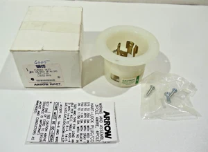 Arrow Hart 6405 Twist-Lock Locking Flanged Inlet Plug 20A 125/250V 3P 4W L14-20P - Picture 1 of 4