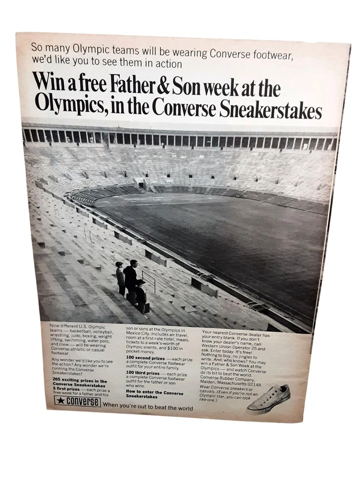 Zapatillas deportivas Converse Olympics 1968 anuncio viaje padre e hijo vintage Foto 1 de 1
