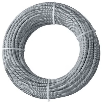 Fune Zincata Corda acciaio Diametro 8 mm da 25 mt 72 fili Carico Rottura 2000 kg - Immagine 1 di 2