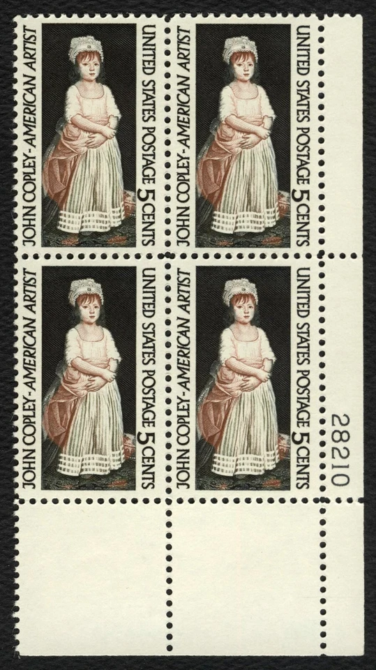 #1273 5c John Copley, Plate Block [28210 LR] Mint **ANY 5=FREE SHIPPING** - Image 1 of 1
