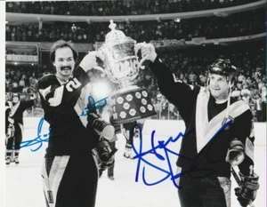 STAN SMYL & SNEPSTS SIGNED VANCOUVER CANUCKS 1982 CAMPBELL BOWL 8x10 PHOTO PROOF - Bild 1 von 3