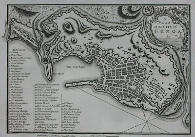 GENOA original antique city plan / map, J. Andrews, J. Stockdale, published 1800 - Image 1 of 4