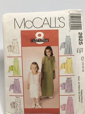 Dress & Shirt Jacket Girls Size 10-14 M2625 Uncut Sewing Pattern - Image 1 of 2