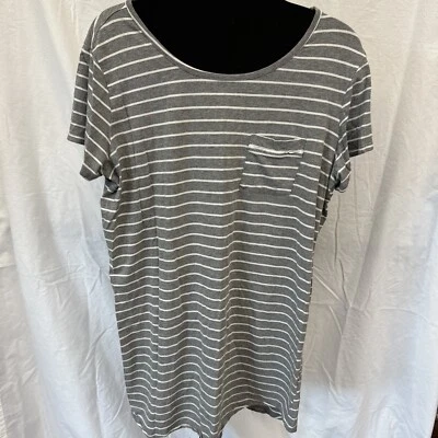 Ropa de dormir para mujer talla XL de Liz Claiborne camiseta para dormir rayas grises Foto 1 de 4
