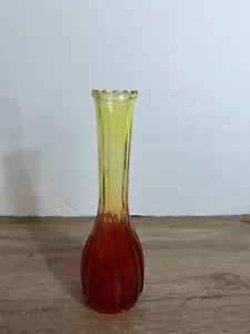Vintage Jeanette Glass Amberina Ombre Bud Vase 9" - Picture 1 of 4