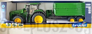 BRUDER 03155 Traktor John Deere 7R 350 mit Frontlader Anhänger Grün Maßstab 1:16 - Picture 1 of 3