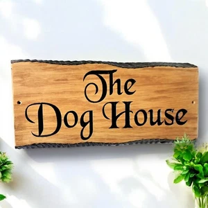 Personalised Oak Carved Wooden Home Number Name Sign Plaque Outdoor - Picture 1 of 9