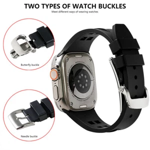 Silicone Band For Apple Watch Ultra2 49mm 9 8 7 6 5 4 SE 42/44/45mm Rubber Strap - Picture 1 of 22