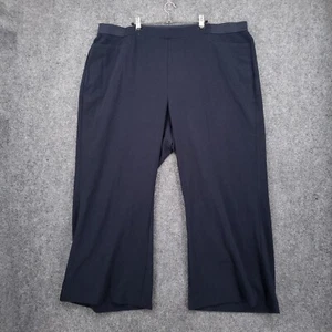 NEW Catherines Pants Womens 3X 26/28W Plus Blue Refined Wide Leg Hi Rise Pull On - Picture 1 of 14