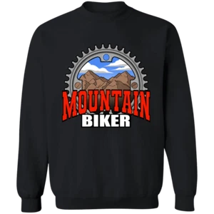 Mountain Biker Scenery Crewneck Sweatshirt - Picture 1 of 7
