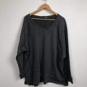 White Birch Women's Long Sleeve V Neck Pullover Sweater Solid Gray Size 1X - Picture 1 of 4