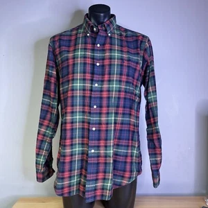 Ralph Lauren Classic Fit Plaid Flannel Button Down Shirt Large Red Blue Green - Picture 1 of 11