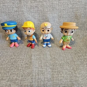 Lot of 4 Cocomelon figures Doctor Police Officer Zoo Keeper Construction Worker - Picture 1 of 9