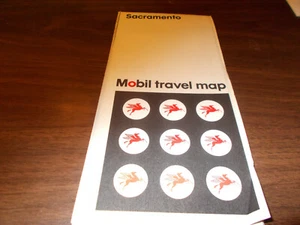 1968 Mobil Sacramento Vintage Road Map - Picture 1 of 1