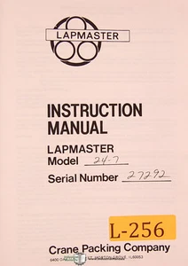Lapmaster 24-7, Lapping Machine, Instructions Manual - Picture 1 of 1
