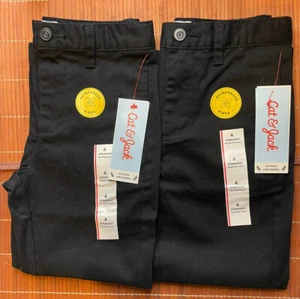 LOT OF 2 Cat & Jack Boys’ School Uniform Chino Pants Straight Black Size 4 NWT - Picture 1 of 9