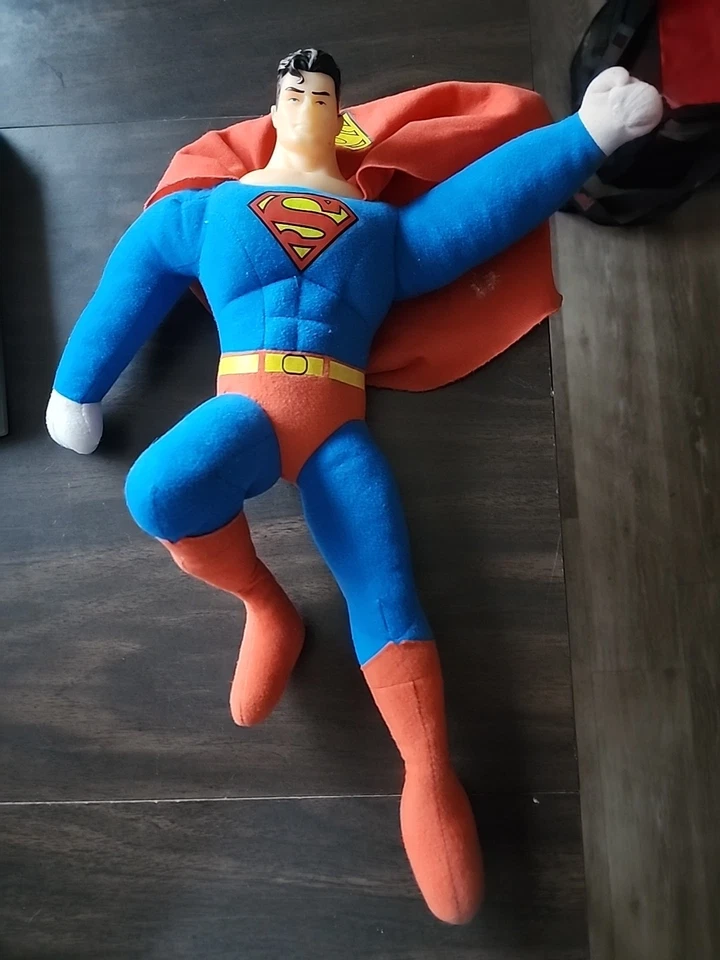  "Muñeco de peluche Kellytoy 16"" Superman DC Comics con cabeza de vinilo superhéroe 2006" Foto 1 de 4