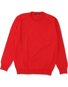 PIERRE CARDIN Mens Loose Fit Crew Neck Jumper Sweater Small Red Acrylic BX02 - Picture 1 of 3