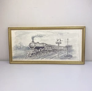 Sylvia Sayer Original Painting/Drawing Of A Train / Railway - Framed - Picture 1 of 16