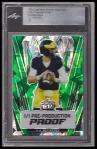 2024 Leaf Metal JJ McCarthy Crystal Green 1/1 - Picture 1 of 2