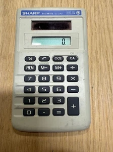 Solar Power Calculator Sharp Elsi Mate EL-243 Pocket Planner Travel Size Vintage - Picture 1 of 2