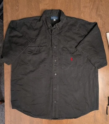 Vintage 90s Polo Ralph Lauren Cotton Short Sleeve Button-Up Camp Shirt Sz L USA - Image 1 of 4