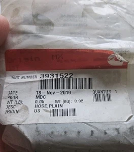 MANGUERA CUMMINS 3931522 OEM NOS 3931522 ENVÍO GRATUITO - Imagen 1 de 4