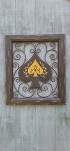 Vintage ACE OF SPADE Metal Wall Frame Hangin Decor Nice - Picture 1 of 5
