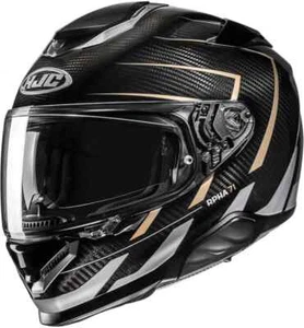 HJC RPHA 71 CARBON FIBRE CANO GOLD BLACK FULL FACE MOTORCYCLE HELMET ECE2206 - Picture 1 of 6