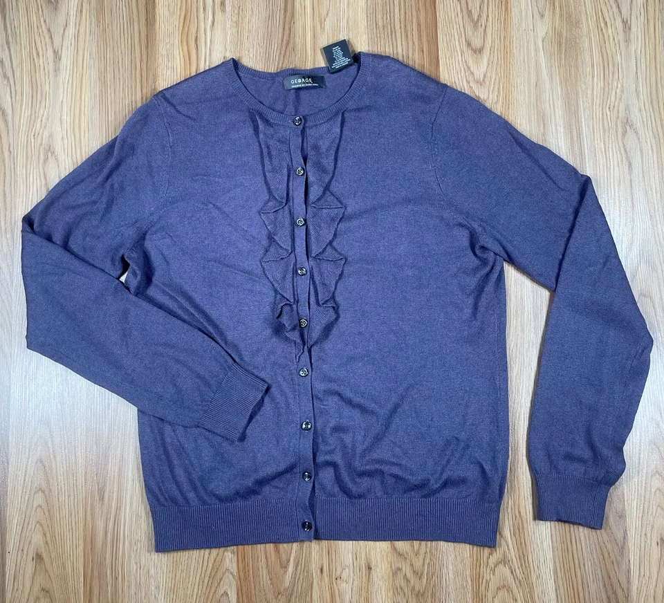 Suéter George Me Mujer XL X-Large Gris Manga Larga Cárdigan Tejido Mezcla Seda Foto 1 de 4