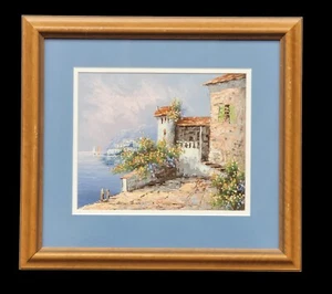 Mittelmeer Küstenlandschaft signiert Reynolds Pro/gerahmtes Ölgemälde - Bild 1 von 9