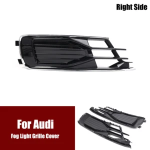 Chrome Black Right Side Car Front Bumper Fog Light Grille Cover For Audi A6 C7 - Bild 1 von 6