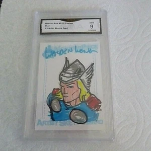 THOR WALDEN WONG ARTIST SKETCH CARD AUTOGRAPH BY ARTIST 1/1 GRADED 9 L@@@K - Picture 1 of 2