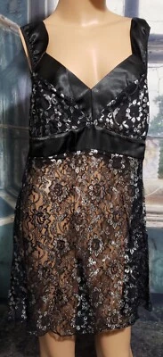 Camisola Babydoll preta prata transparente tamanho G cintilante alças largas sem marca  - Imagem 1 de 4