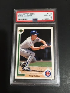 1991 UPPER DECK GREG MADDUX, #115, PSA 8, HOF, SALE PRICE $9.99! LAST ONE!!! - Picture 1 of 2