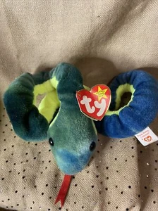 Ty Beanie Baby Hissy Snake Beanbag Plush Original Tag 1997 PE 4185 Gen 5 - Picture 1 of 10