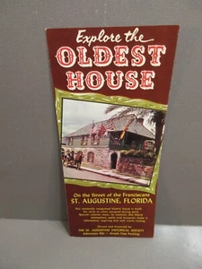 Folleto vintage de la casa más antigua de San Agustín de Florida - Imagen 1 de 1