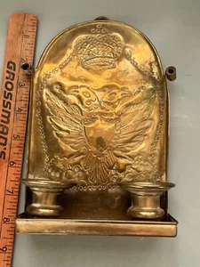 Antique brass imperial Russian eagle candle sconce ecclesiastical church c.1910 - Picture 1 of 4