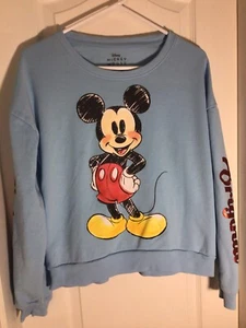 Disney Mickey Mouse Girls XL 15-17 Teal Blue Original Sweatshirt - Picture 1 of 19