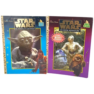 Vtg STAR WARS Golden Books Coloring Book Set Ewok Jedi 1997 Uncolored PB USA NOS - Picture 1 of 17