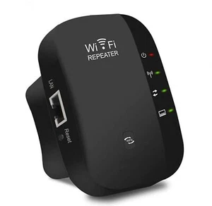 Wzmacniacz WLAN Repeater WiFi ze wzmacniaczem internetowym WPS 300MBIT / s czarny - Zdjęcie 1 z 8