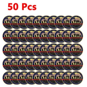 50Pcs Thank You for Your Service Military Appreciation Challenge Coin Gold Gifts - Picture 1 of 8