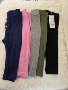 Cat & Jack Baby Size 12M / 12 Months Ribbed Pull-On Leggings  (5 Pack) - Picture 1 of 20