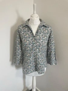 Camisa Orvis Mujer Talla UK 10 Multicolor Floral Manga 3/4 Algodón Ligera - Imagen 1 de 8