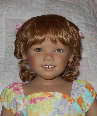Global TIBBY Doll Wig SZ 16/17 STRAWBERRY Short Layers/Small Curly Ponytails (C) - Image 1 of 4